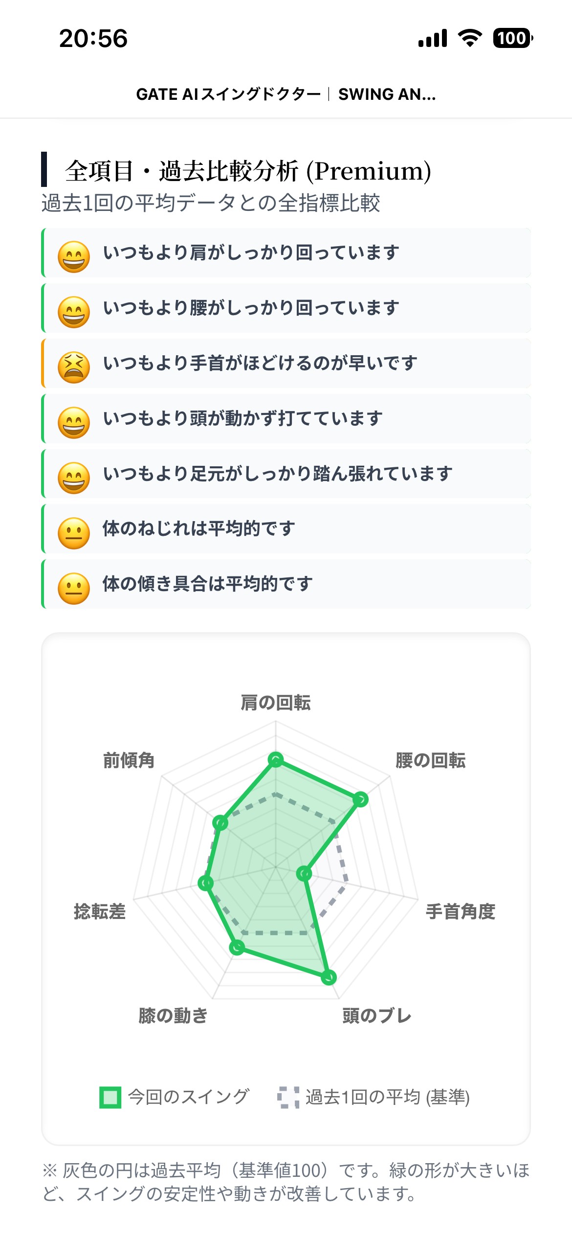 比較分析レポート画面